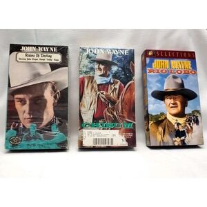 John Wayne-Classic Western Movies (3) VHS ☆Chisum ☆Riders Of Destiny ☆ Rio Lobo